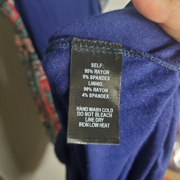 Lulus Kiss the Sky Halter Open Back Midi Dress Women's Size Medium Blue Red - Picture 9 of 15